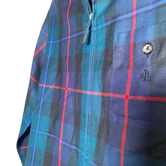 Lauren Ralph Lauren Wool Jacket Plaid Womens Med Full Zip Equestrian Barn Coat - Picture 5 of 8